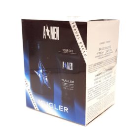 Mugler A*men Travel Exclusive Gift Set 100ml Eau de Toilette Refillable Rubber Spray + 50ml Hair and Body Shampoo