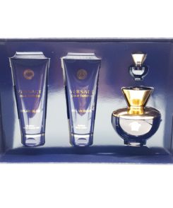 Versace Dylan Blue pour Femme Gift Set 100ml Eau de Parfum + 5ml Eau de Parfum + 100ml Shower Gel + 100ml Bodylotion