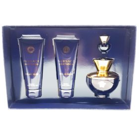 Versace Dylan Blue pour Femme Gift Set 100ml Eau de Parfum + 5ml Eau de Parfum + 100ml Shower Gel + 100ml Bodylotion