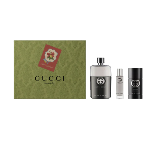 Gucci Guilty Pour Homme Gift Set 90ml Eau de Toilette + 15ml Travel Spray + 70g Deodorant Stick