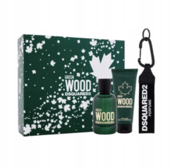 Dsquared2 Green Wood Gift Set 100ml Eau de Toilette + 100ml Bath & Shower Gel + Key Ring